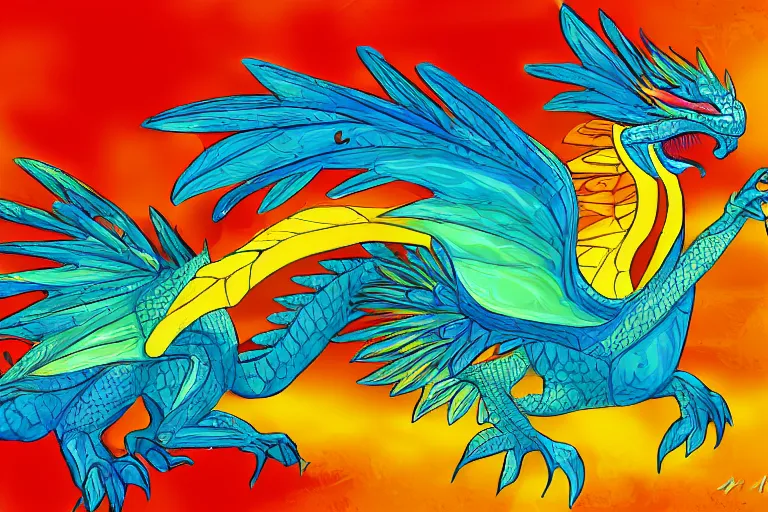 Prompt: a cockatiel dragon, digital art, 4 k, vibrant