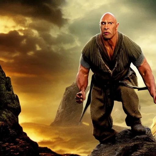 The Rock, suspicious, raised eyebrow, Stable Diffusion