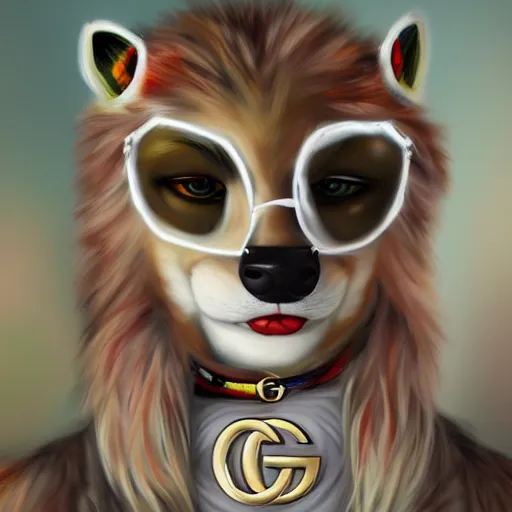 Image similar to fursuit fashion, gucci catwalk, oil painting, digital art, ultradetailed, artstation