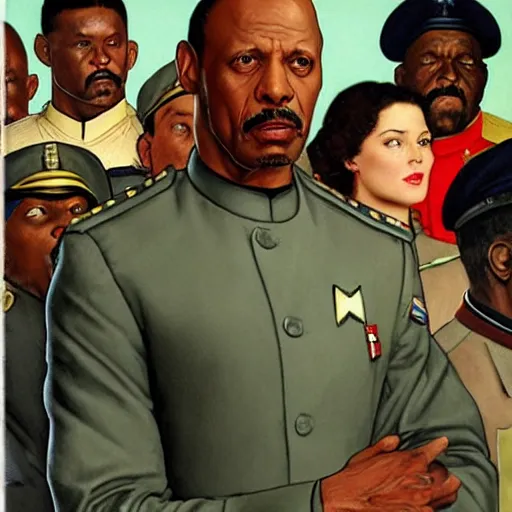 Prompt: commander sisko in the style of norman rockwell