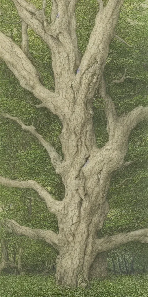 Image similar to artwork by john howe of a white oak