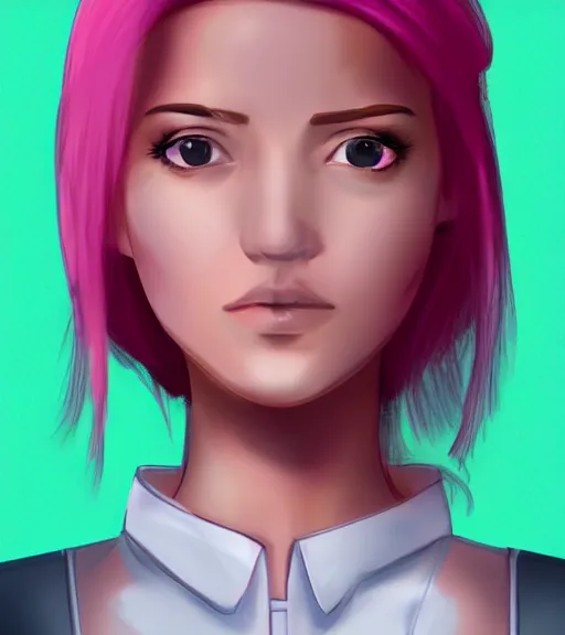 Image similar to portrait of pink haired woman in nurse uniform wearing an eyepatch, trending on artstation