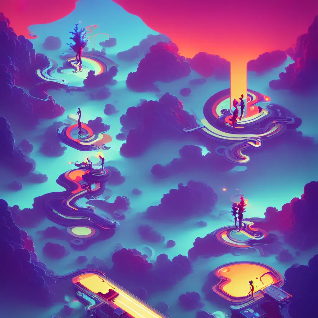 Image similar to a micro-service deployed to a datacenter, road, connector, defence, wall, cloud, security, cyber, attack vector, trending on Artstation, painting by Jules Julien, Leslie David and Lisa Frank and Peter Mohrbacher and Alena Aenami and Dave LaChapelle muted colors with minimalism