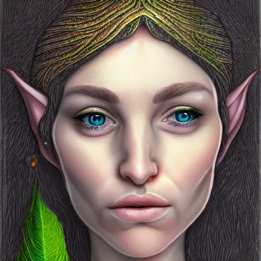 Image similar to highly detailed portrait of an elven fairy