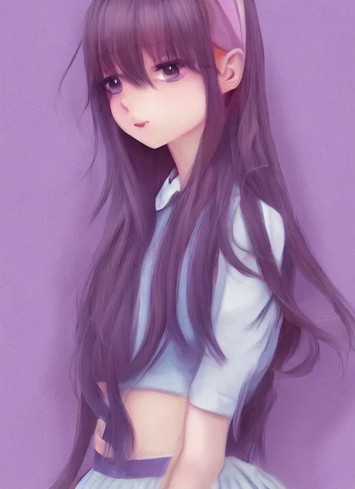 Image similar to adorable, brilliant, elegant, pastel texture, matte painting hyperpop cutest lavender-colored cherry-colored portrait trending on pixiv