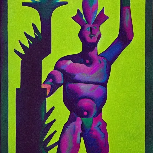 Image similar to the green man, futurism