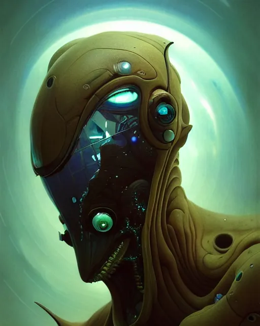 Image similar to Full shot of a venus squid monster astronaut defined facial features, intricate abstract. cyberpunk, symmetrical facial features. By Richard Corben By Ruan Jia and Artgerm and Range Murata and WLOP and Ross Tran and William-Adolphe Bouguereau and Beeple. Key Art. Fantasy Illustration. award winning, Artstation, intricate details, realistic, Hyperdetailed, clean ink detailed line drawing, 8k resolution.