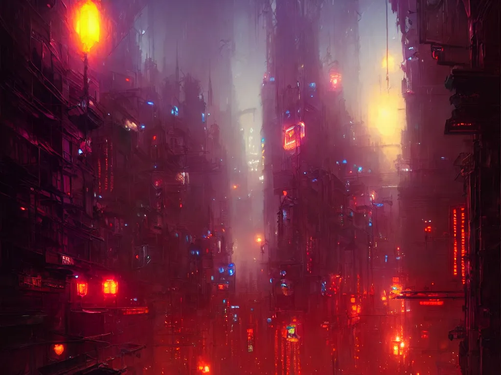 Image similar to neon city by night street view, fantasy, ultra realistic, concept art, highly detailed by greg rutkowski, gaston bussiere, craig mullins, simon bisley, eddie mendoza