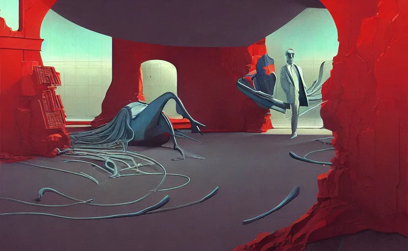 Prompt: inside a time machine, very coherent, painted by Francis Bacon and Edward Hopper, Wayne Barlowe, painted by James Gilleard, surrealism, airbrush, art by JamesJean