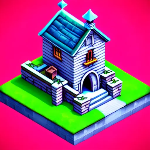 Image similar to Isometric 3D Fantasy Cute House