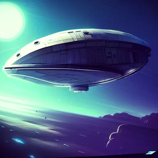 Image similar to blown up space ship in the sky, stylized, artstation, hd, cgsociety, cgi, realistic, dramatic, cinematic, artistic, trending, detailed