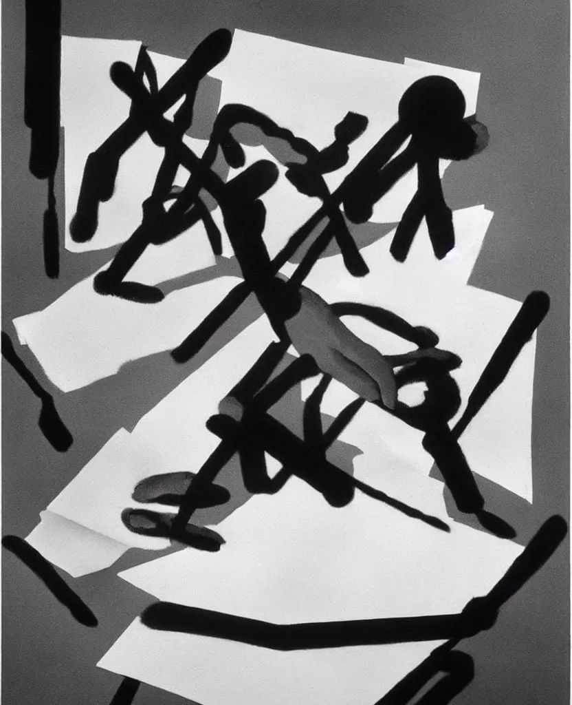 Image similar to stop motion movie frames representing a painting of a hand writing a letter, war in background, stop motion, minimal, black and white, designed by laszlo moholy - nagy