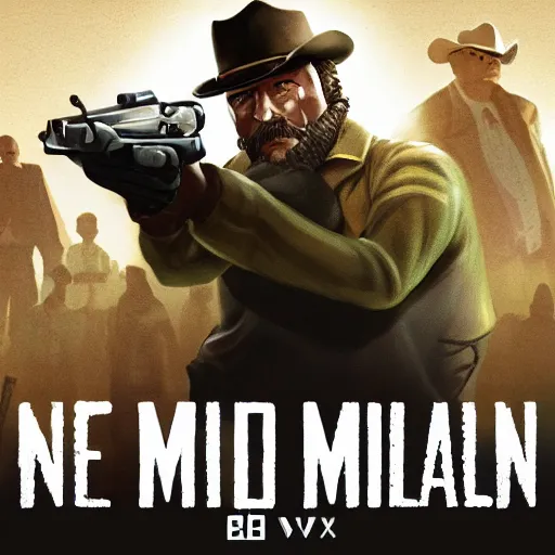 Image similar to one bullet man, western video game box art