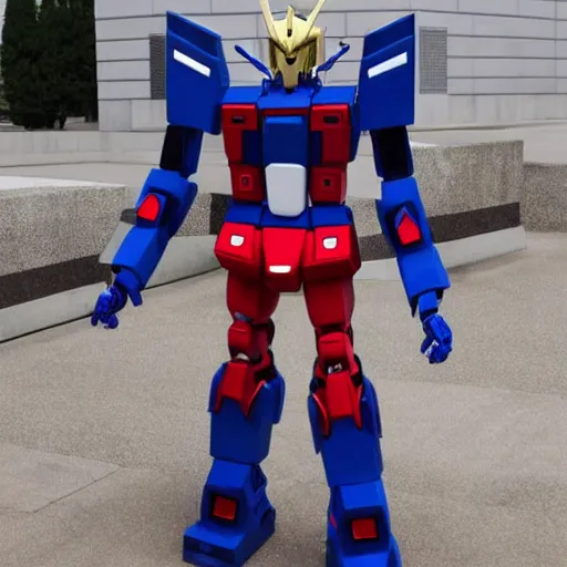 Prompt: ultra realistic robot gundam suit donald trump crying