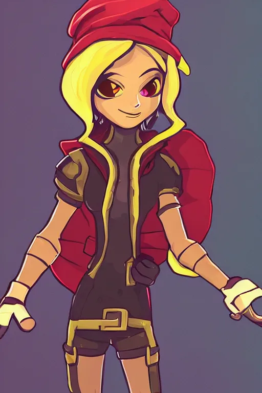 Image similar to an in game portrait of robin from iconoclasts, iconoclasts art style.