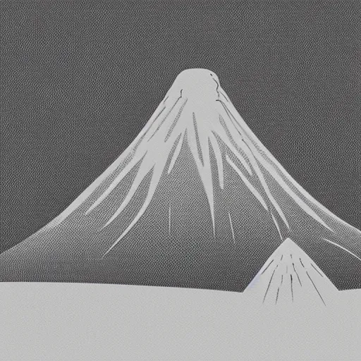 Image similar to 1960s minimalist illustration of a volcano