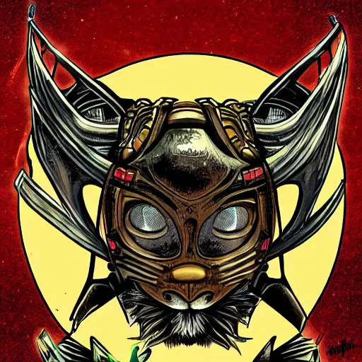 Image similar to lynx - headed space pirate, science fiction, pulp sci fi, heavy metal magazine, illustration