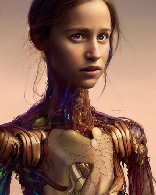 Prompt: weta disney pixar movie still full body portrait photo of young alicia vikander with transparent skin as a sad intricate detailed model cyborg with visible heart, lungs, and intestines by pixar, by weta, wlop, ilya kuvshinov, rossdraws, artgerm, latex, iridescent, bright morning, anime, liosh, mucha