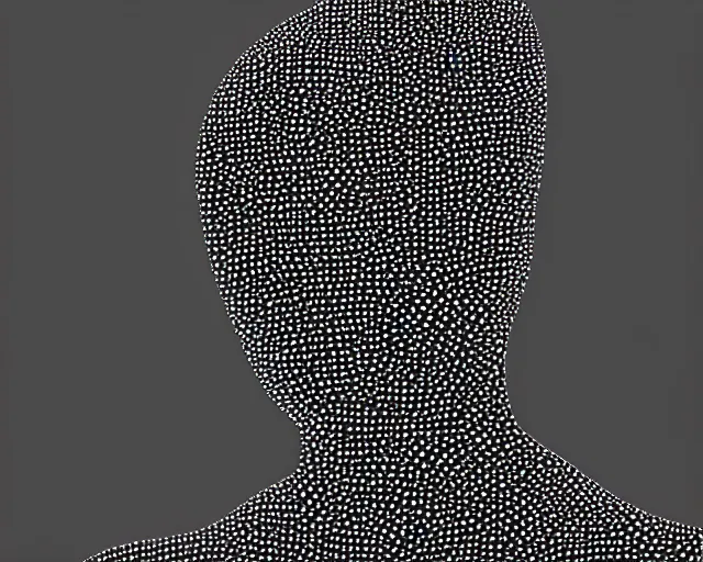 Prompt: a black and white photo of a woman's face surrounded by balls, an ambient occlusion render by Dora Maar, zbrush central, pointillism, ambrotype, marble sculpture, germaine krull,movie still, grotesque