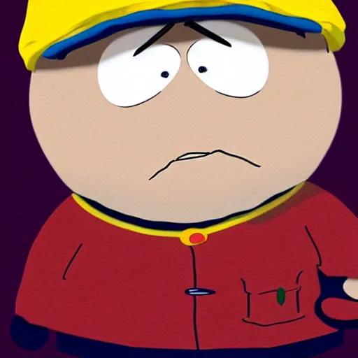 Image similar to South Park Cartman in real life, 3d, blender, photorealistic