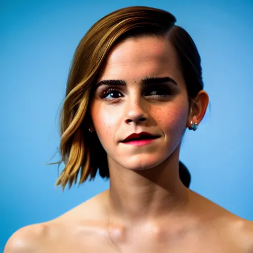 Image similar to Emma Watson in front of a greenscreen, EOS-1D, f/1.4, ISO 200, 1/160s, 8K, RAW, symmetrical balance, in-frame, Dolby Vision