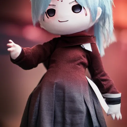 Prompt: cute fumo plush of a angry titan girl, bokeh, vray