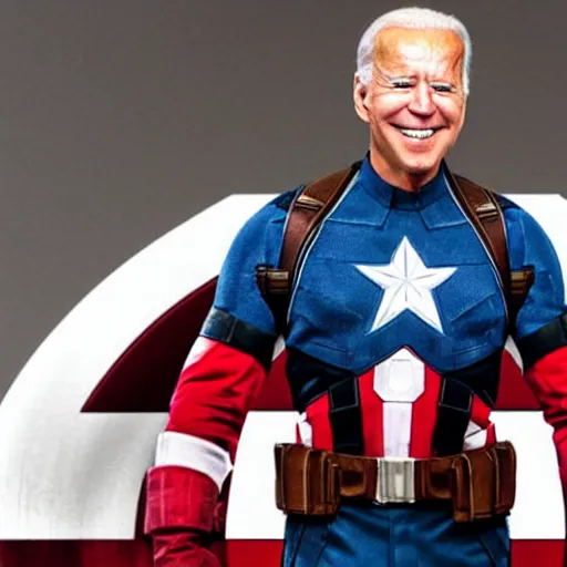 Prompt: joe biden as captain america, award winning photo