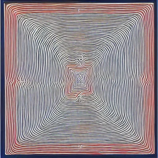 Prompt: ekg, painting by sol lewitt