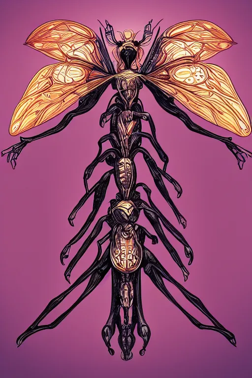 Image similar to a beetle insectoid angel, symmetrical, highly detailed, digital art, sharp focus, trending on art station, anime art style