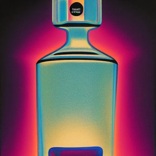 Prompt: glass vodka bottle by shusei nagaoka, kaws, david rudnick, airbrush on canvas, pastell colours, cell shaded, 8 k