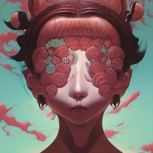 Image similar to prompt : yokai portrait soft light painted by james jean and katsuhiro otomo and erik jones, inspired by evangeleon anime, smooth face feature, intricate oil painting, high detail illustration, sharp high detail, manga and anime 1 9 9 9