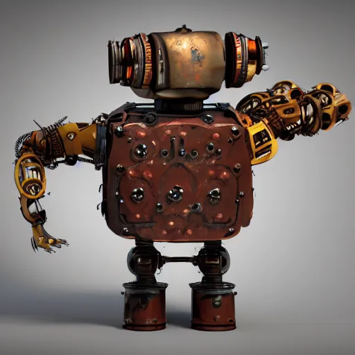 Image similar to robot steampunk turkey, high quality blender render, trending on artstation, hd