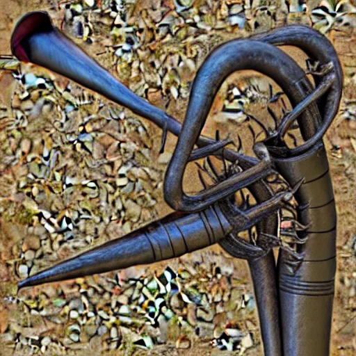 Image similar to a 3 d render of a medieval blowing horn, winding horn, animal horn, higly detailed, mystic, artwork