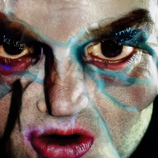 Image similar to a devil, close - up portrait photo by david lachapelle, masterpiece, trending on flickr