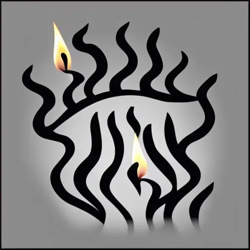 Prompt: a vector logo of a burning candle