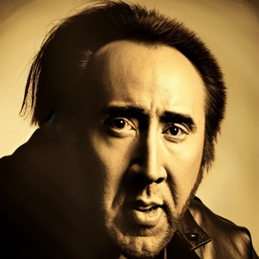 Image similar to nicolas cage headshot headshot even lighting