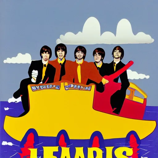 Image similar to the beatles in a yellow submarine