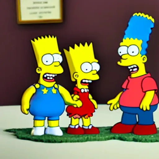 Prompt: a claymation of bart simpsons