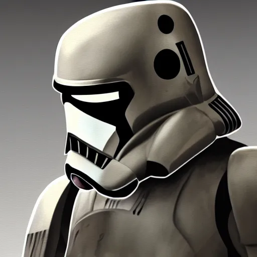 Image similar to clone trooper painting, digital concept art cinematic heroic render dramatic lighting