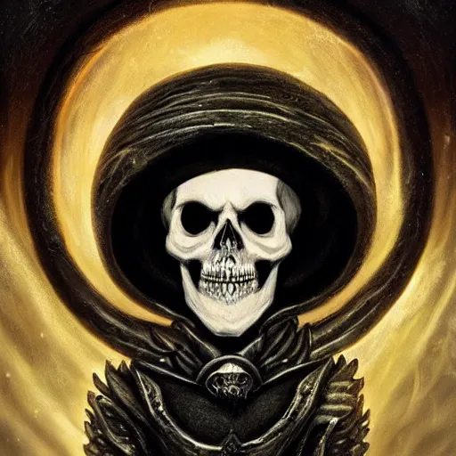 Image similar to black void chalice, longsword, skull, small white mushrooms, light from above, seb mckinnon