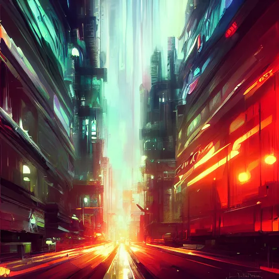 Image similar to a painting in the style of stephan martiniere and in the style of liam wong