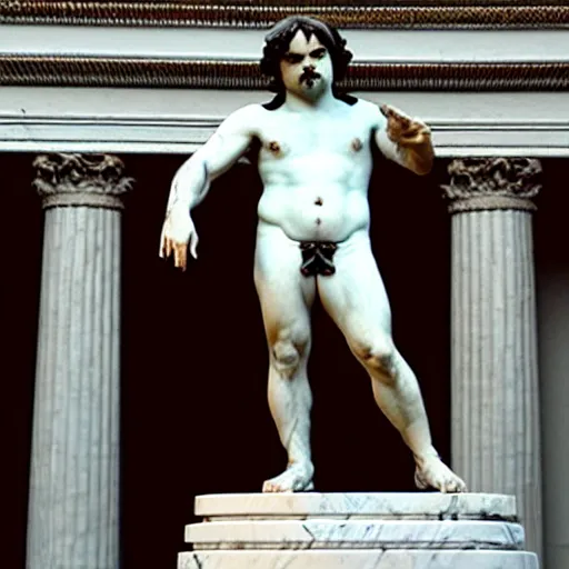 Image similar to jack black as a greek marble statue