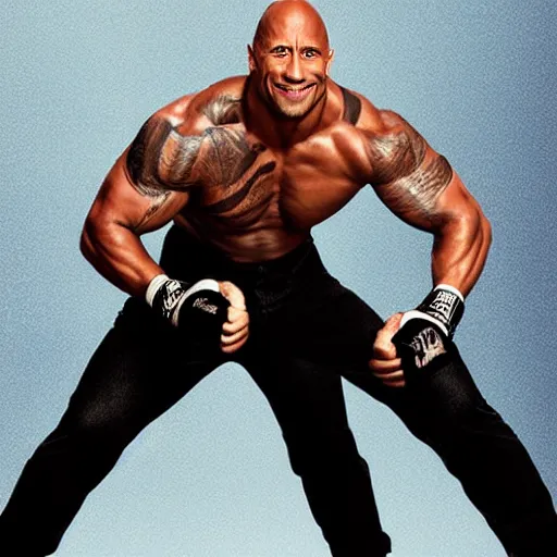 Prompt: Dwayne Johnson as boxer, promo