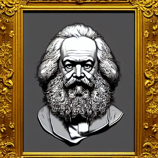 Image similar to full body portrait of karl marx, intricate, elegant, highly detailed, digital painting, artstation, concept art, smooth, sharp focus, illustration, by bartek fedyczak, erak note, tooth wu, neil richards, kan liu, siwoo kim, jisu choe