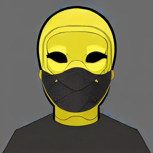 Image similar to a highly detailed headshot portrait of a man wearing a tech mask with a hoodie concept art