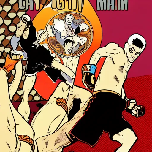 Image similar to baroque mma fighter, color, lastman comic, bastien vives comic style