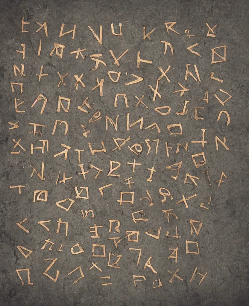 Prompt: a story written in runes