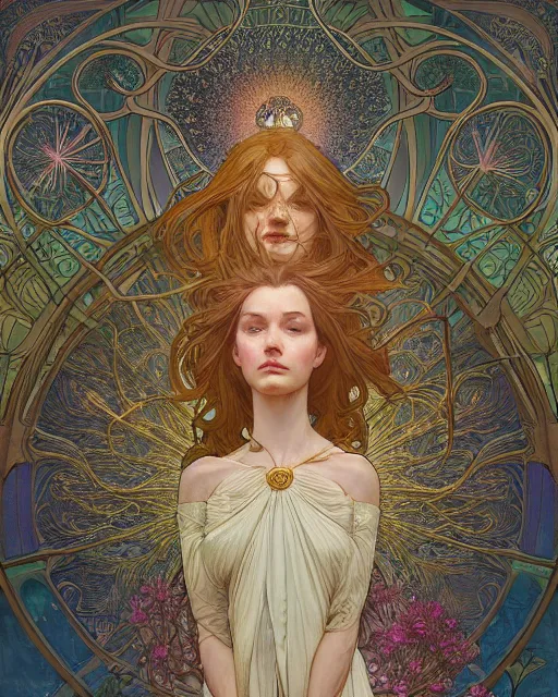 Image similar to dandelion | highly detailed | very intricate | art nouveau | gold filigree | storybook illustration | soft cinematic lighting | award - winning | painted by mandy jurgens and alphonse mucha and alena aenami | pastel color palette | featured on artstation