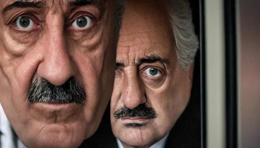 Image similar to hyper-realistic and anamorphic 2010s movie still of Giovanni Falcone, by Paolo Sorrentino, Leica SL2 30mm, beautiful color, high quality, high textured, eyes reflection, detailed eyes