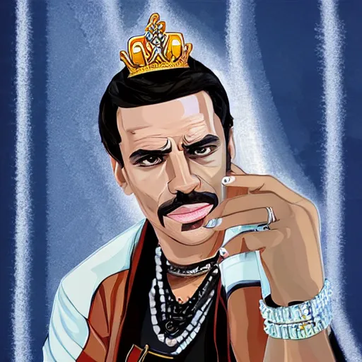 Image similar to close up portrait of the king of diamonds in gta v